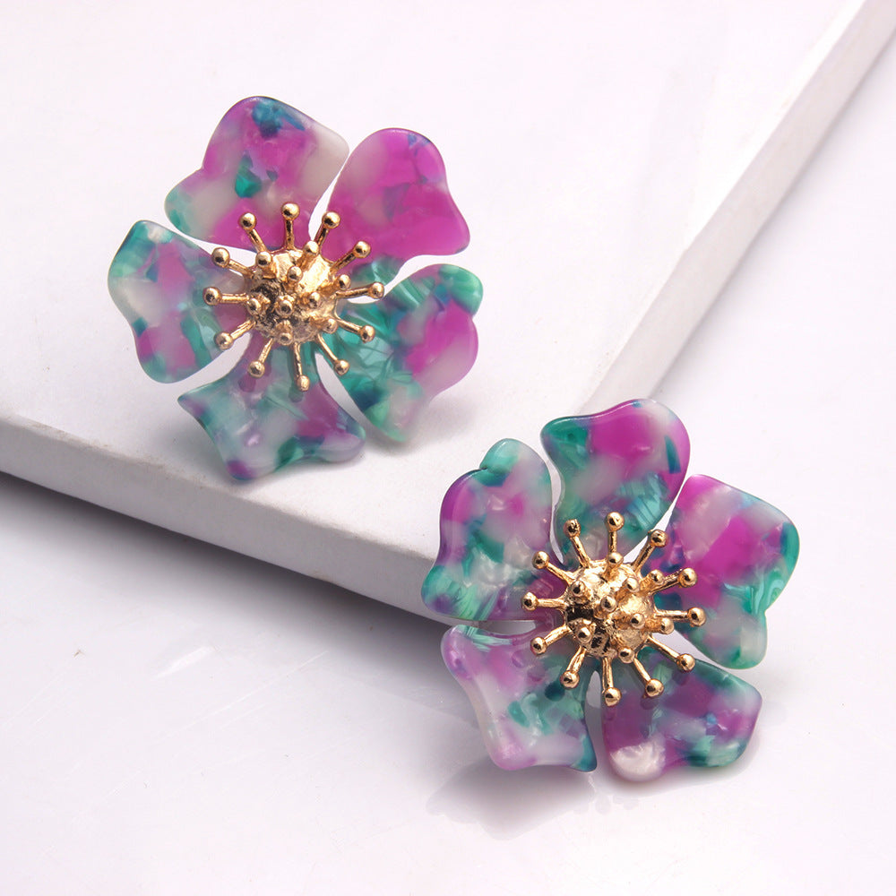 Alloy flower earrings for women