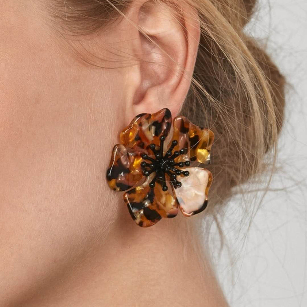 Alloy flower earrings for women