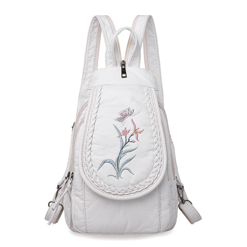 New Embroidery Orchid Women Backpack Casual