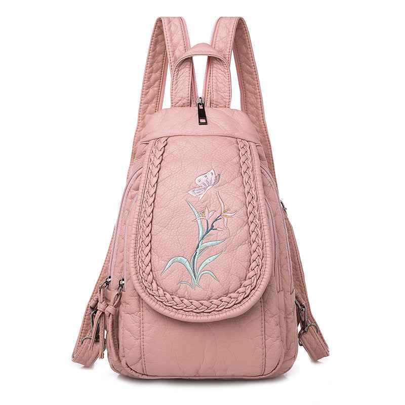 New Embroidery Orchid Women Backpack Casual