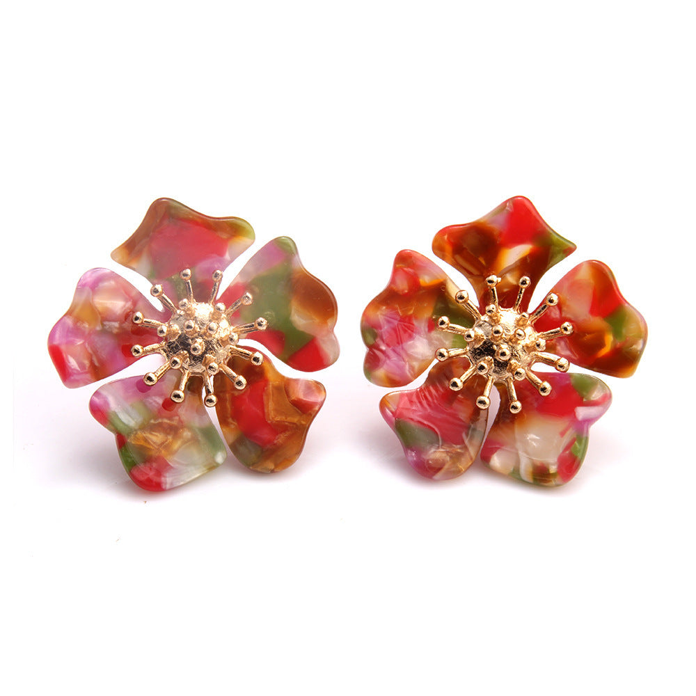 Alloy flower earrings for women