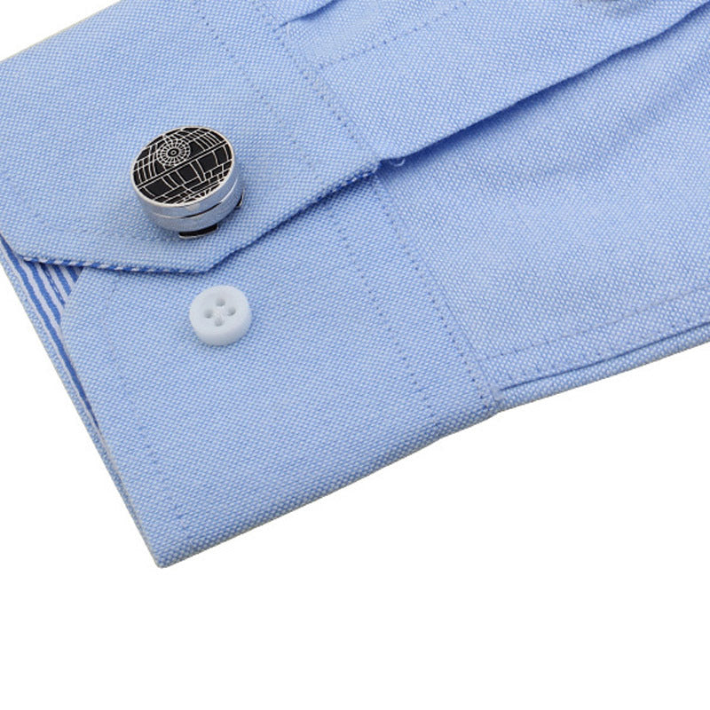 Round Electroplated White Steel Shirt Cufflink Cap