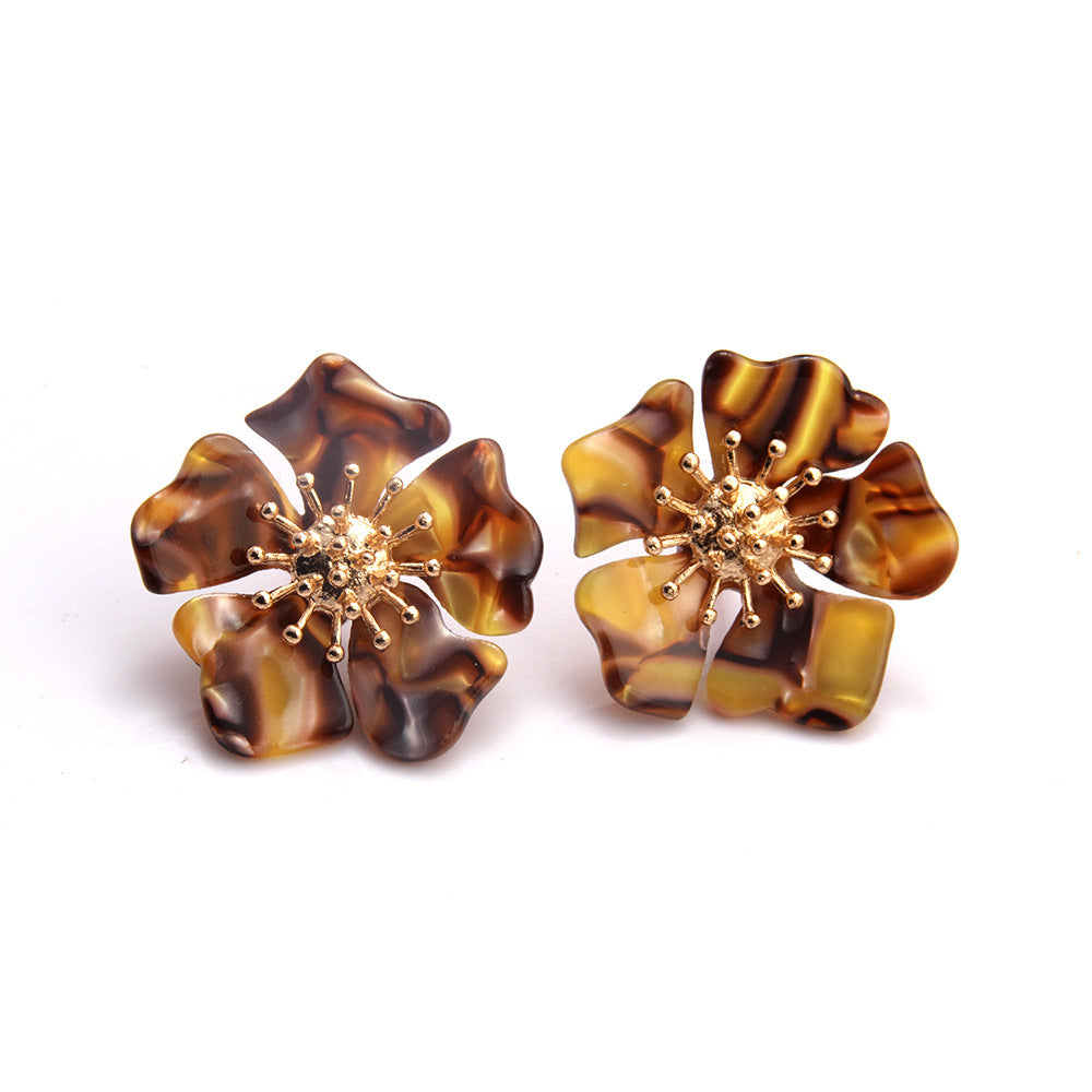 Alloy flower earrings for women