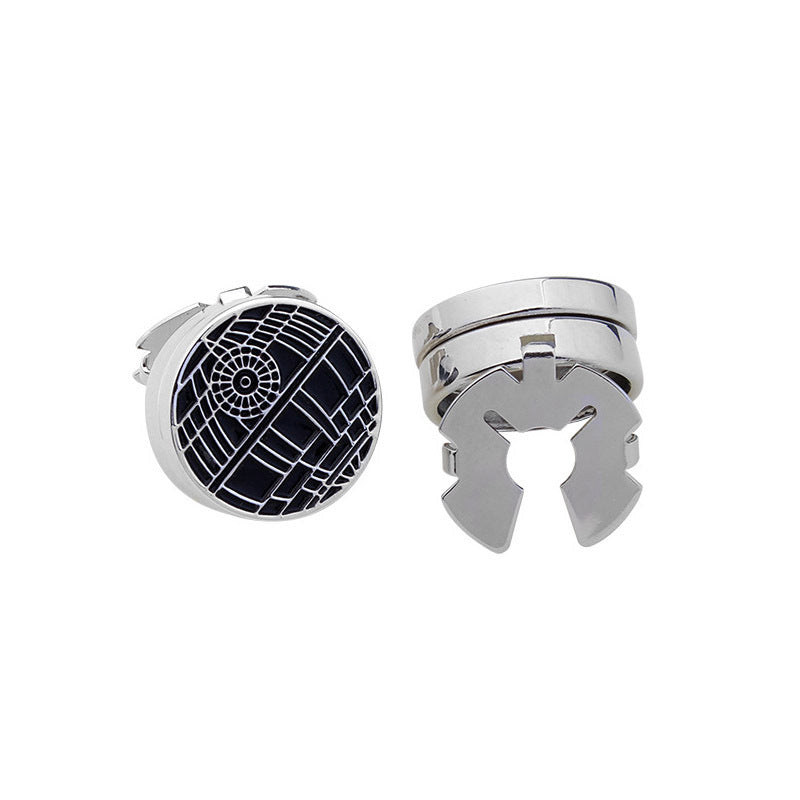 Round Electroplated White Steel Shirt Cufflink Cap